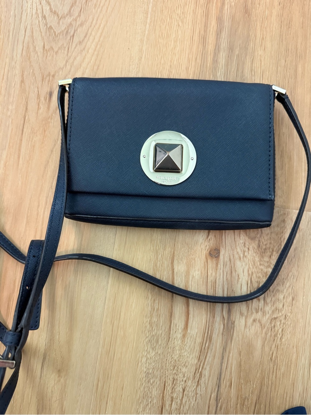 kate spade Black Crossbody Bag with Gold-Tone Medallion